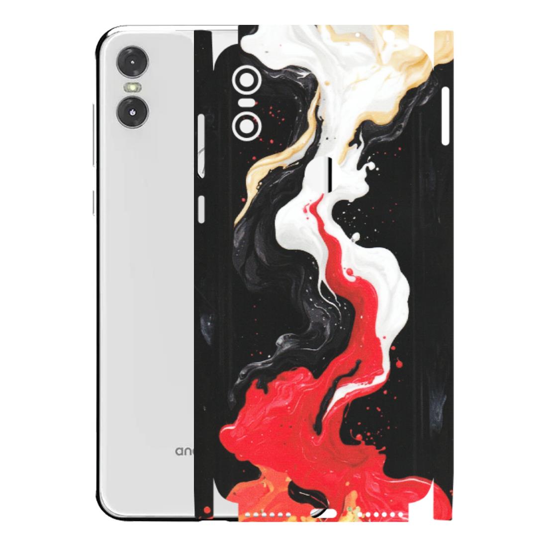 Motorola Phone Skins (All Models) - Black Red White Paint Splash Fusion - Matte Finish (M-56) Motorola Moto One