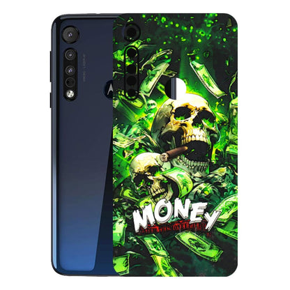 Motorola Phone Skins (All Models) - Skull Money - 3D Embossed Finish (L-303) Motorola Moto One Macro