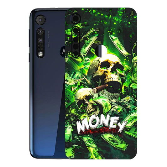 Motorola Phone Skins (All Models) - Skull Money - 3D Embossed Finish (L-303) Motorola Moto One Macro