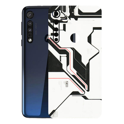 Motorola Phone Skins (All Models) - White Techy Logo - 3D Embossed Finish (L-312) Motorola Moto One Macro