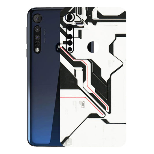 Motorola Phone Skins (All Models) - White Techy Logo - 3D Embossed Finish (L-312) Motorola Moto One Macro