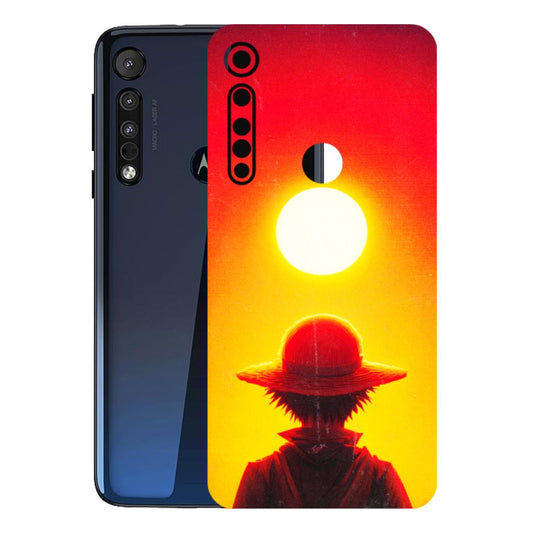 Motorola Phone Skins (All Models) - Cool Sunset With Monkey D.Luffy Anime - 3D Embossed Finish (L-329) Motorola Moto One Macro