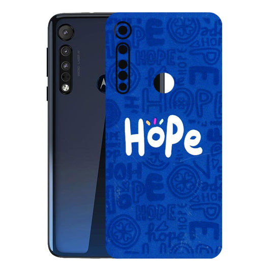 Motorola Phone Skins (All Models) - Hope Doodles Blue - 3D Embossed Finish (L-43) Motorola Moto One Macro