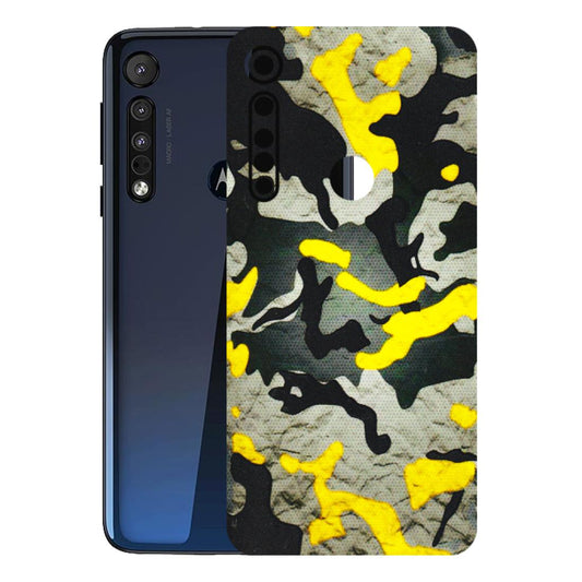 Motorola Phone Skins (All Models) - Yellow Camouflage - 3D Embossed Finish (L-61) Motorola Moto One Macro