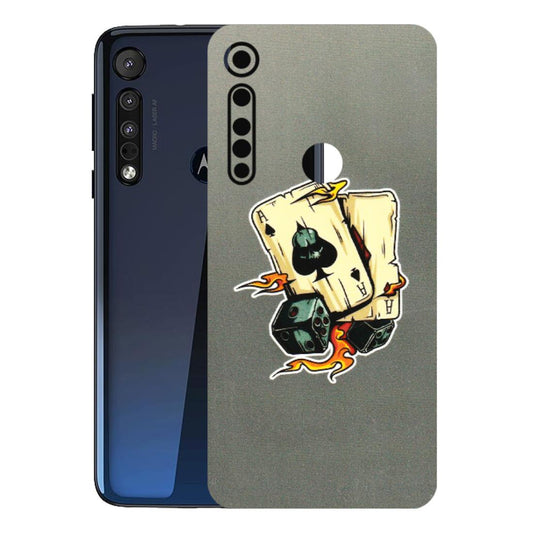 Motorola Phone Skins (All Models) - Grey Cards Of Ace - 3D Embossed Finish (L-77) Motorola Moto One Macro