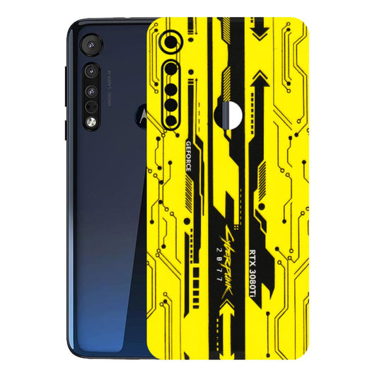 Motorola Phone Skins (All Models) - Yellow Cyberpunk - 3D Embossed Finish (L-93) Motorola Moto One Macro
