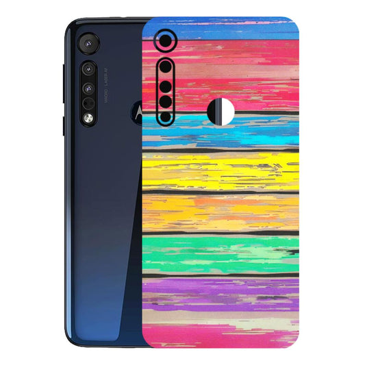 Motorola Phone Skins (All Models) - Multi Colour Wooden Wall - Matte Finish (M-96) Motorola Moto One Macro