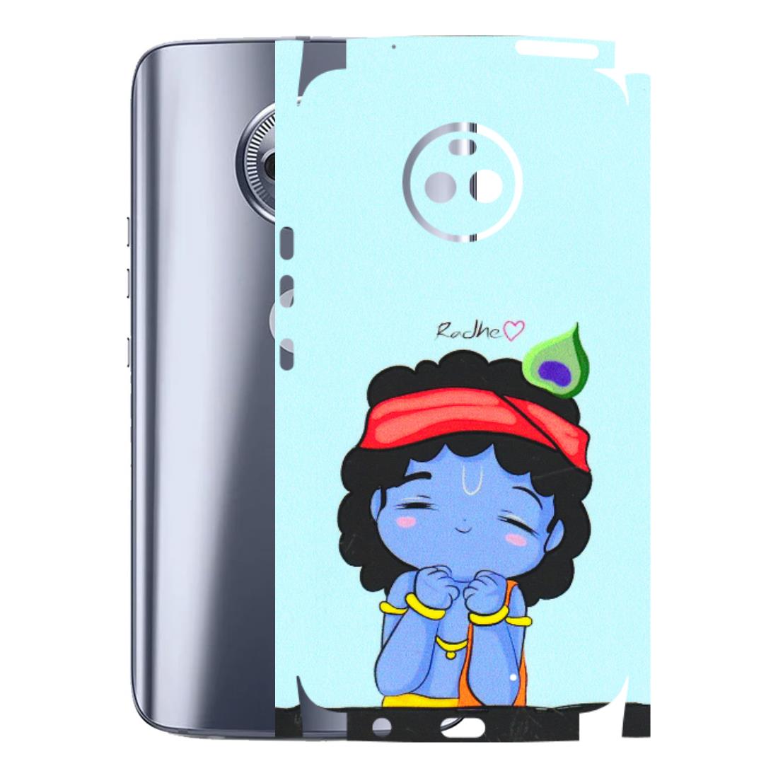 Motorola Phone Skins (All Models) - Radhe Radhe Cute Toon - 3D Embossed Finish (L-05) Motorola Moto X4