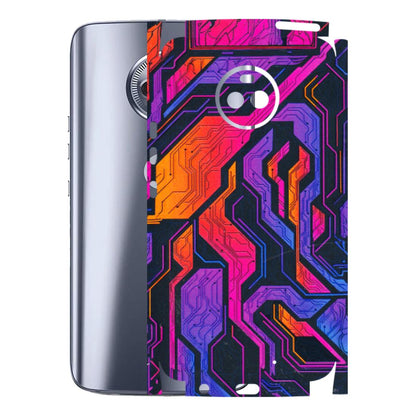 Motorola Phone Skins (All Models) - Tech Circuits Futuristic - 3D Embossed Finish (L-07) Motorola Moto X4