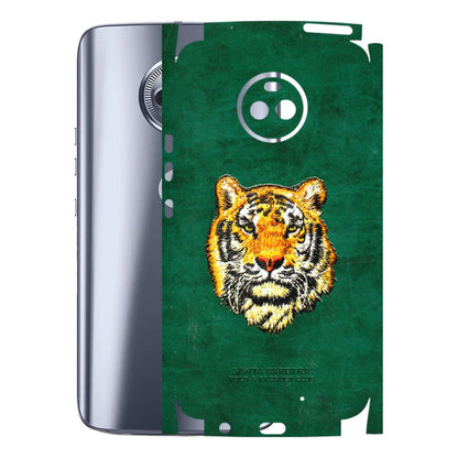 Motorola Phone Skins (All Models) - Leather Feel Tiger - 3D Embossed Finish (L-111) Motorola Moto X4