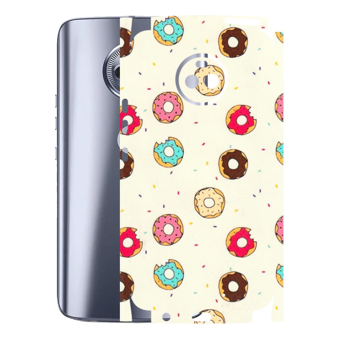 Motorola Phone Skins (All Models) - Mini Donuts Doodle Art - 3D Embossed Finish (L-122) Motorola Moto X4