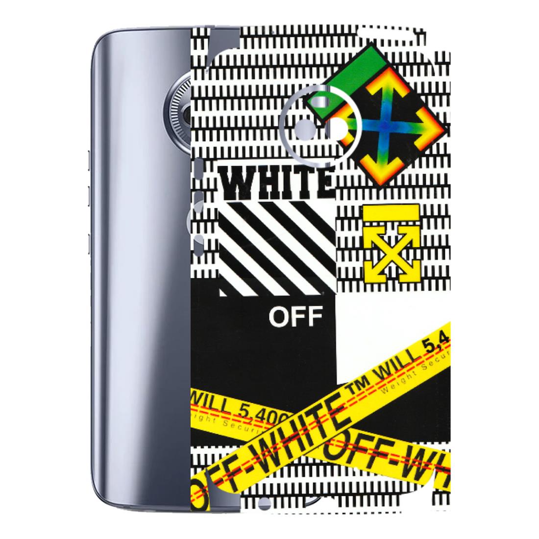 Motorola Phone Skins (All Models) - White Off Abstract - 3D Embossed Finish (L-172) Motorola Moto X4