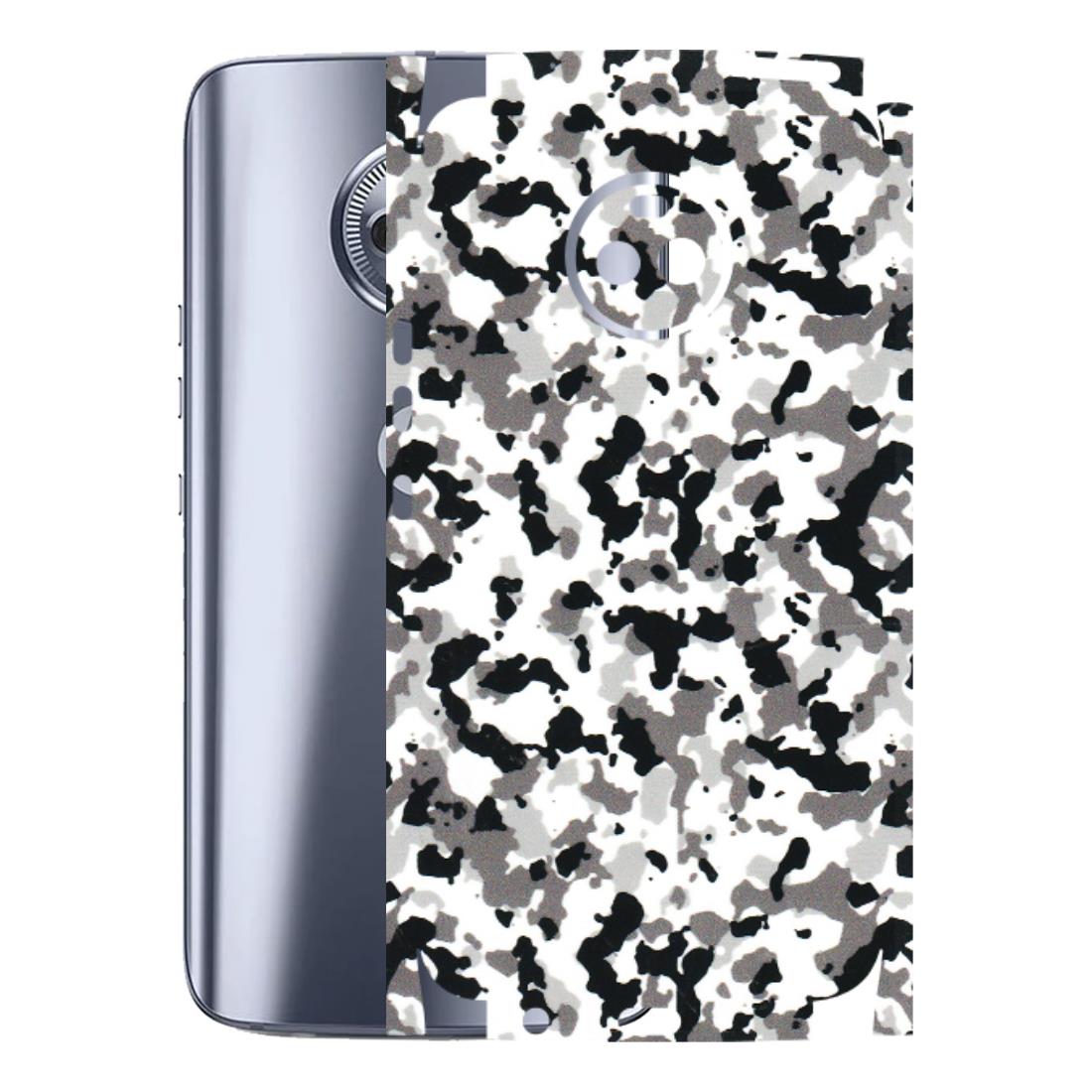 Motorola Phone Skins (All Models) - White Black Camouflage - 3D Embossed Finish (L-18) Motorola Moto X4