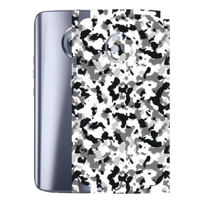 Motorola Phone Skins (All Models) - White Black Camouflage - 3D Embossed Finish (L-18) Motorola Moto X4