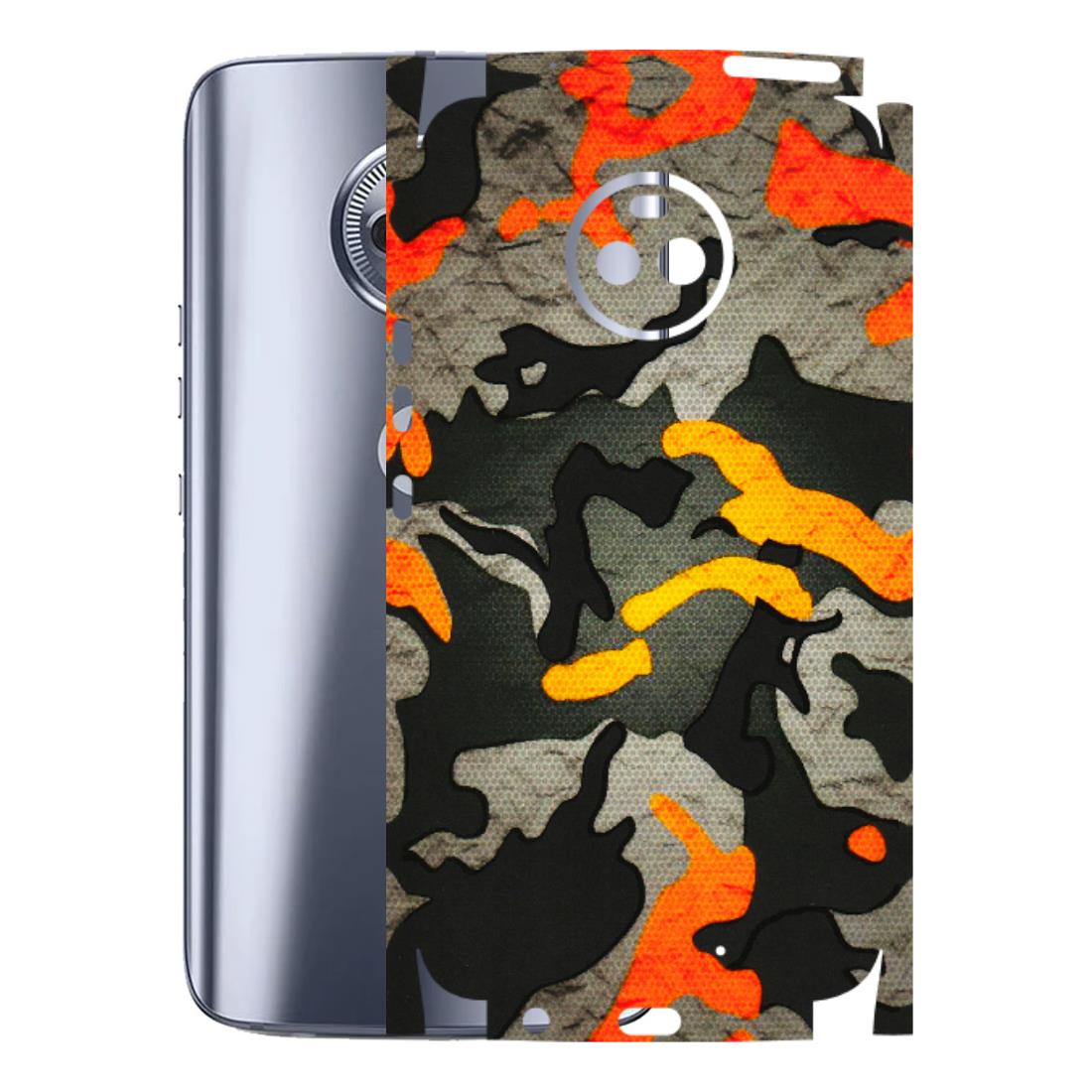 Motorola Phone Skins (All Models) - Orange Camouflage - 3D Embossed Finish (L-204) Motorola Moto X4