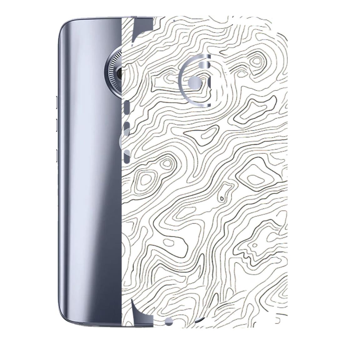 Motorola Phone Skins (All Models) - White Black Swirls - 3D Embossed Finish (L-219) Motorola Moto X4