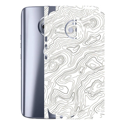 Motorola Phone Skins (All Models) - White Black Swirls - 3D Embossed Finish (L-219) Motorola Moto X4