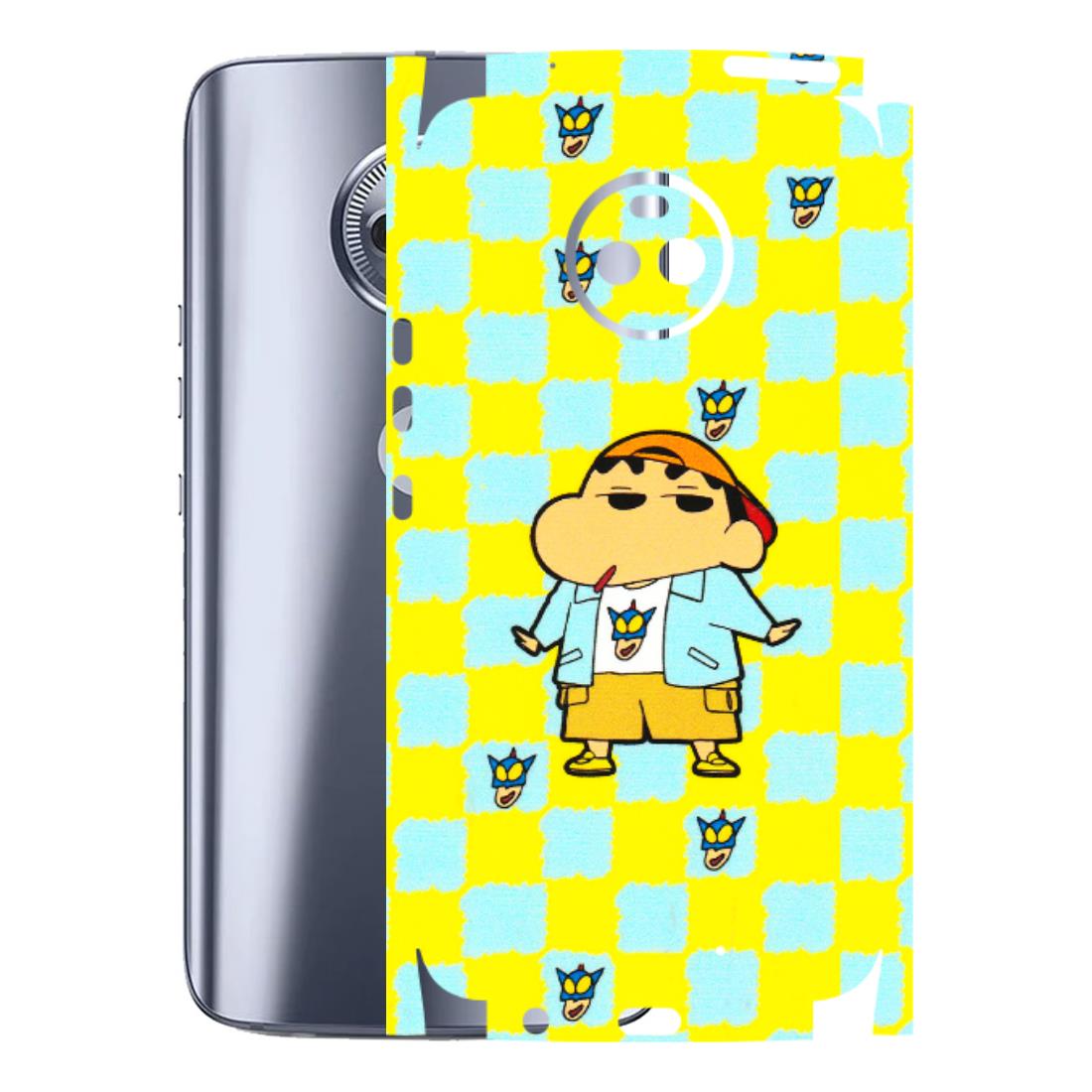 Motorola Phone Skins (All Models) - Yellow Blue Shinchan Cute - 3D Embossed Finish (L-221) Motorola Moto X4