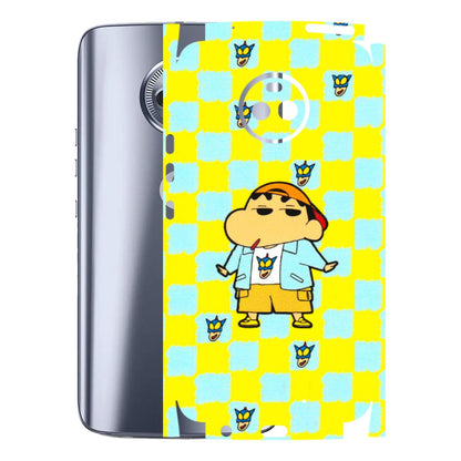 Motorola Phone Skins (All Models) - Yellow Blue Shinchan Cute - 3D Embossed Finish (L-221) Motorola Moto X4