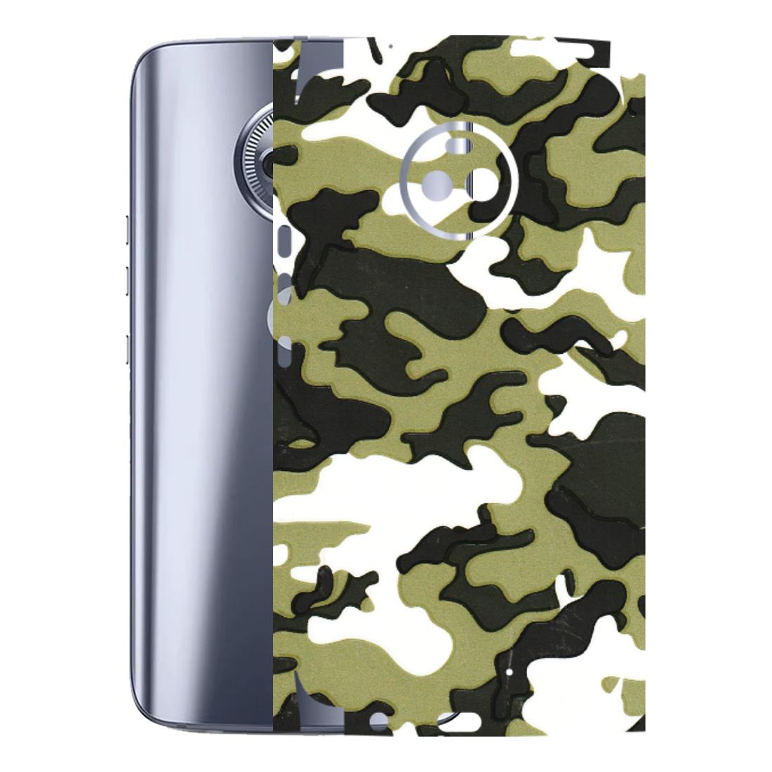 Motorola Phone Skins (All Models) - Camouflages White And Green - 3D Embossed Finish (L-243) Motorola Moto X4