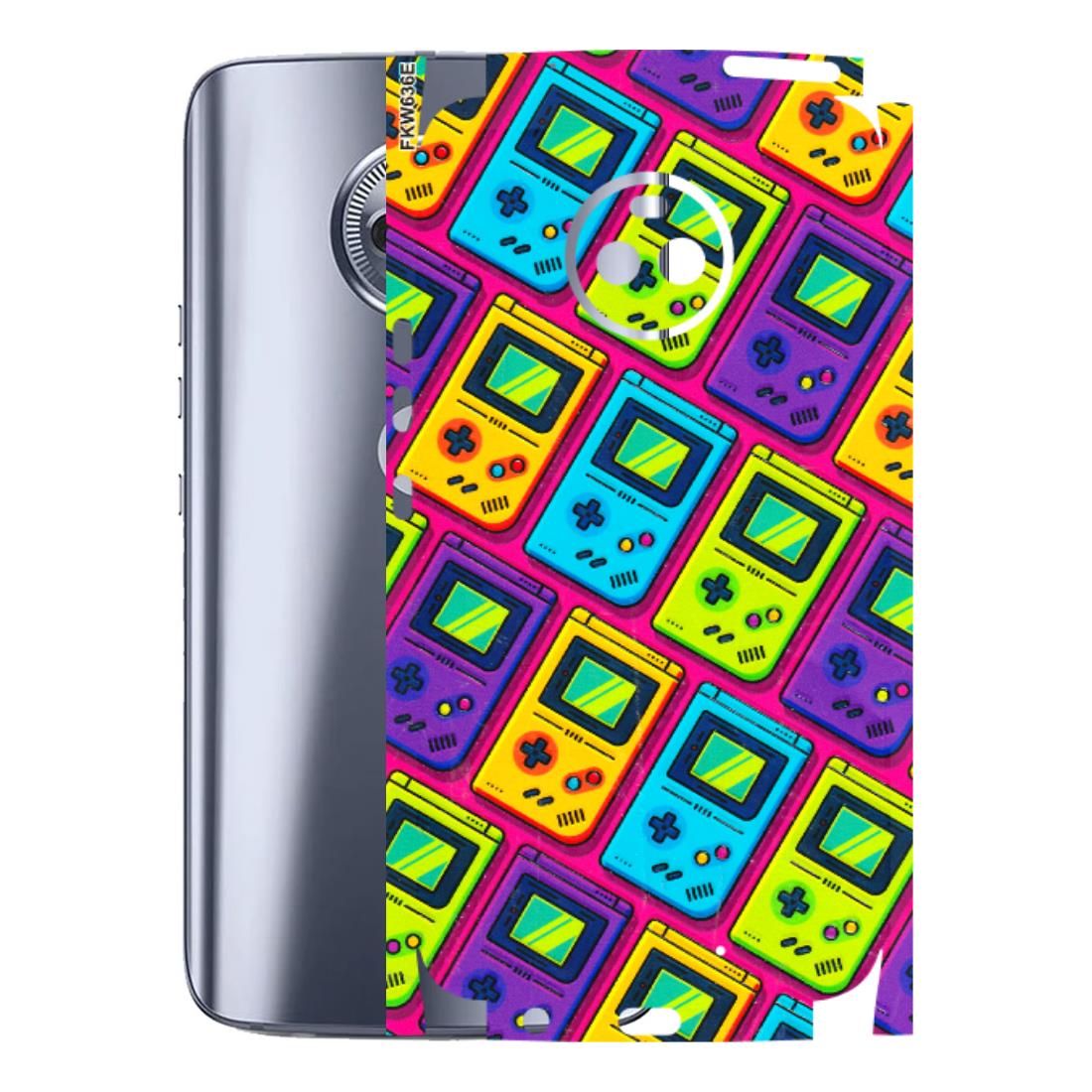 Motorola Phone Skins (All Models) - Gameboy Colourful - 3D Embossed Finish (L-266) Motorola Moto X4