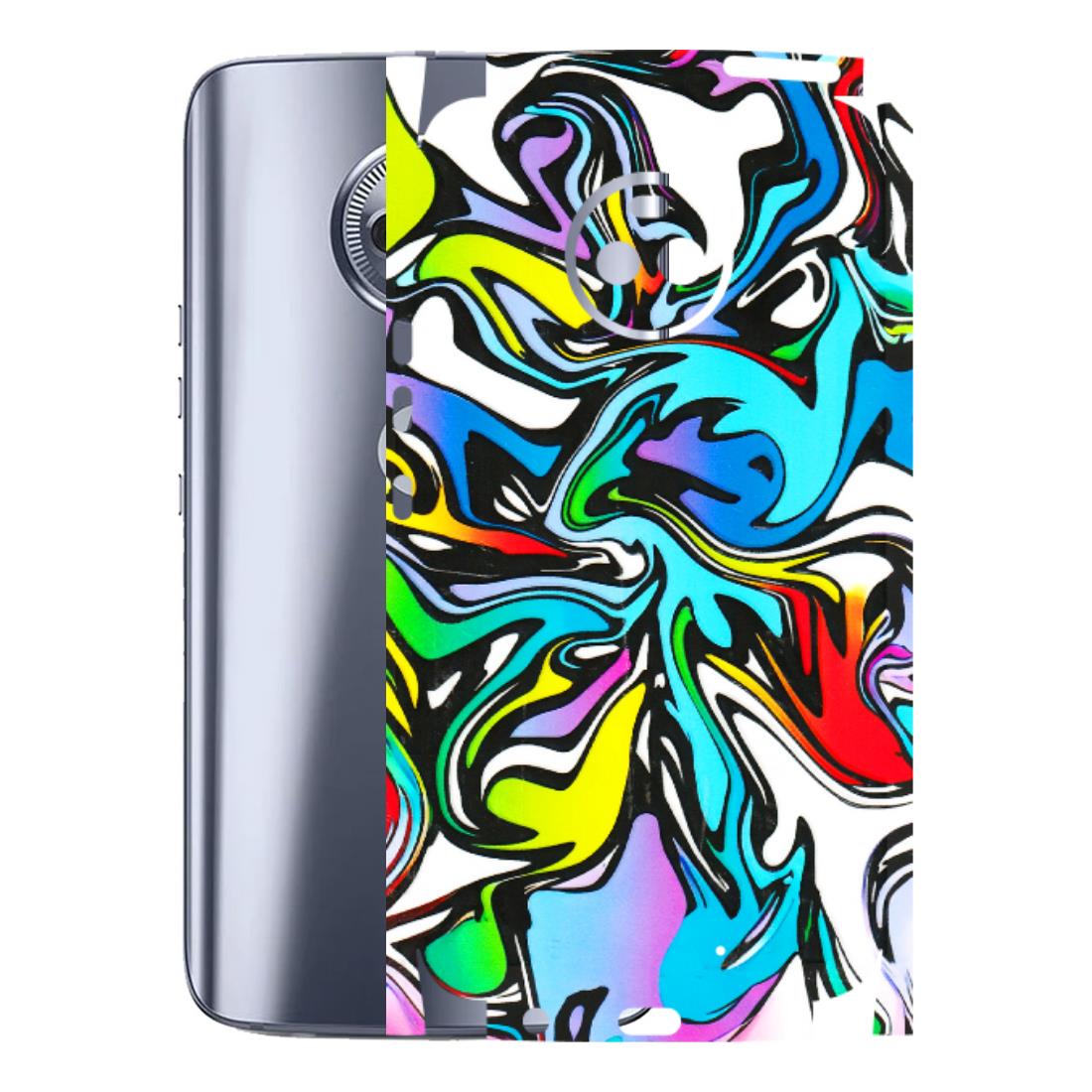 Motorola Phone Skins (All Models) - Abstract Colour Paints - 3D Embossed Finish (L-271) Motorola Moto X4