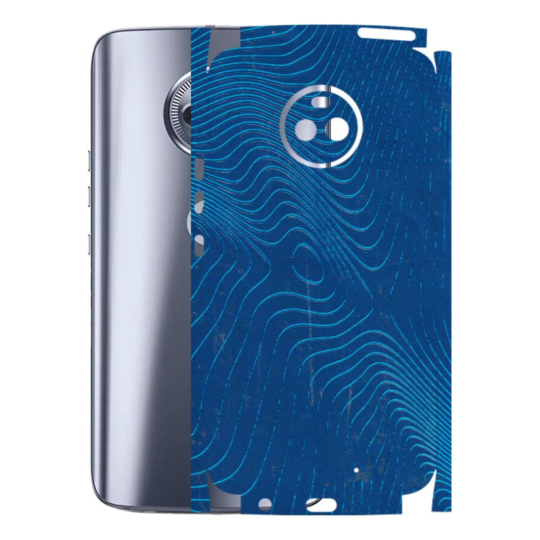 Motorola Phone Skins (All Models) - Abstract Blue Line Map - 3D Embossed Finish (L-272) Motorola Moto X4