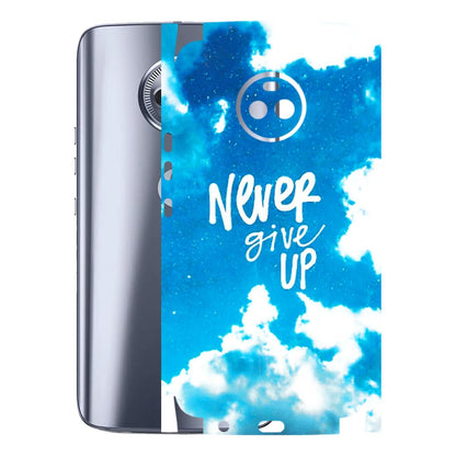 Motorola Phone Skins (All Models) - Never Give Up - 3D Embossed Finish (L-279) Motorola Moto X4
