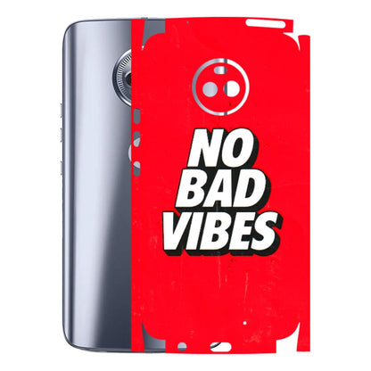 Motorola Phone Skins (All Models) - No Bad Vibes - 3D Embossed Finish (L-280) Motorola Moto X4