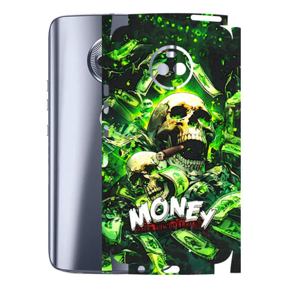 Motorola Phone Skins (All Models) - Skull Money - 3D Embossed Finish (L-303) Motorola Moto X4
