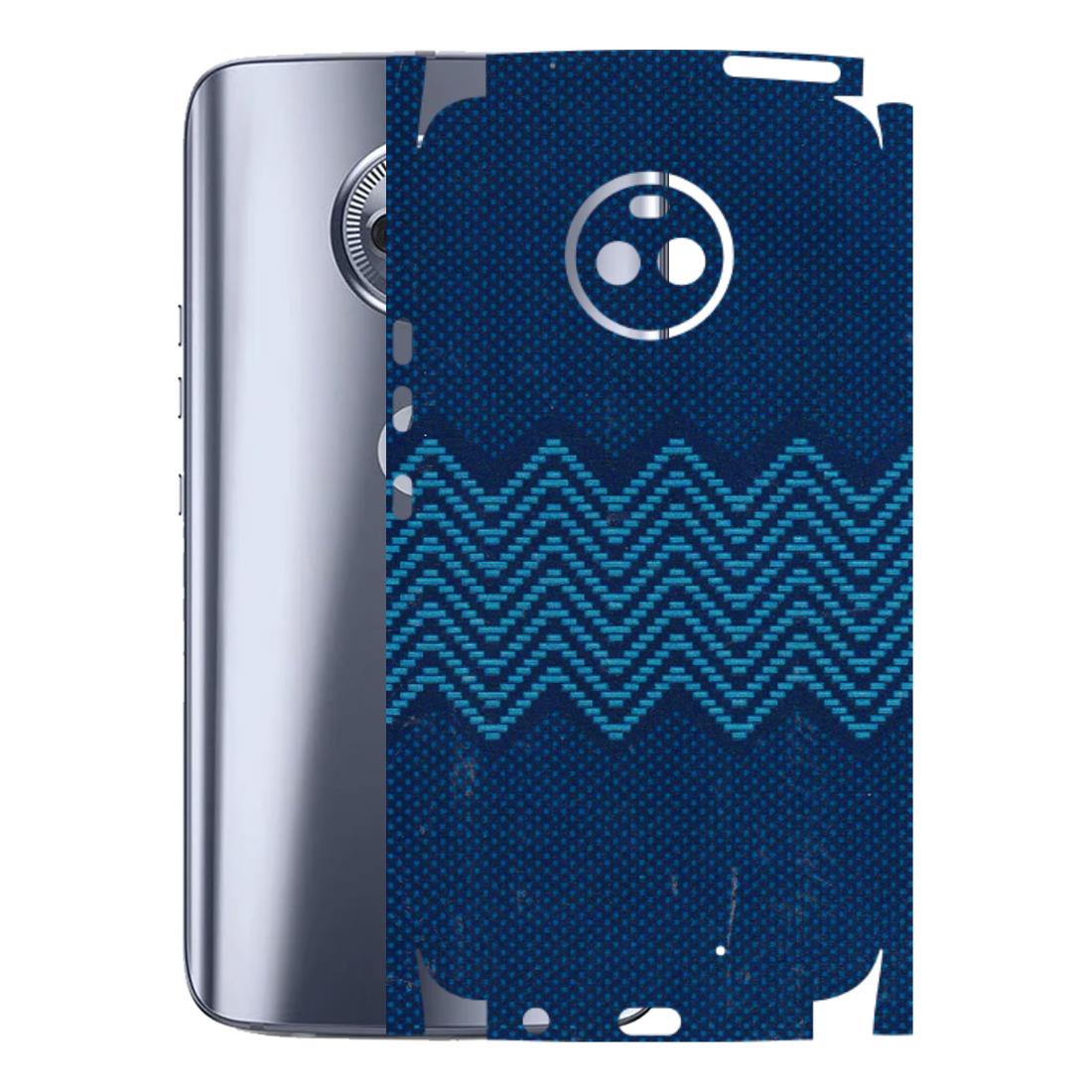 Motorola Phone Skins (All Models) - Blue Sober Waves - 3D Embossed Finish (L-306) Motorola Moto X4