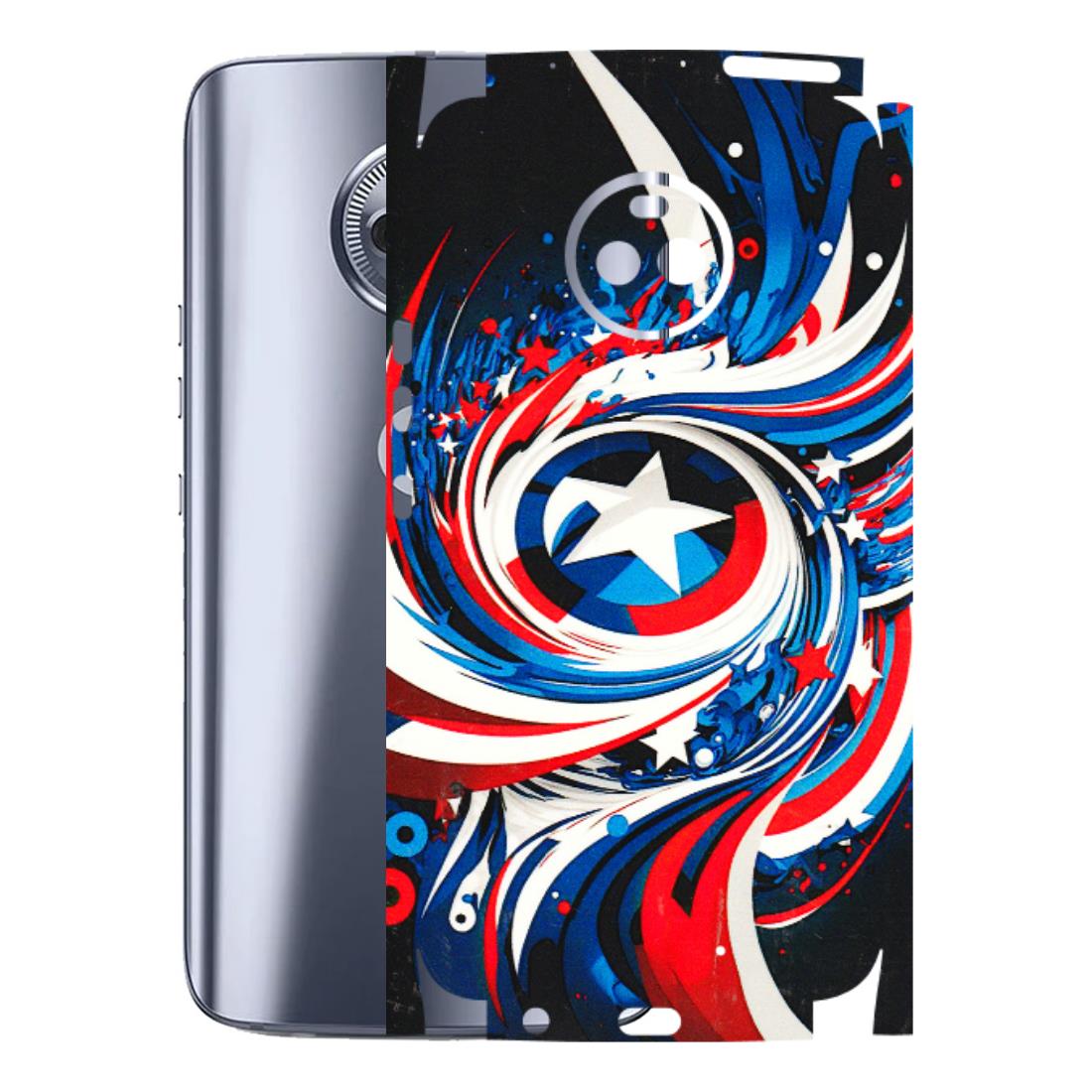 Motorola Phone Skins (All Models) - Captain America Logo - 3D Embossed Finish (L-307) Motorola Moto X4
