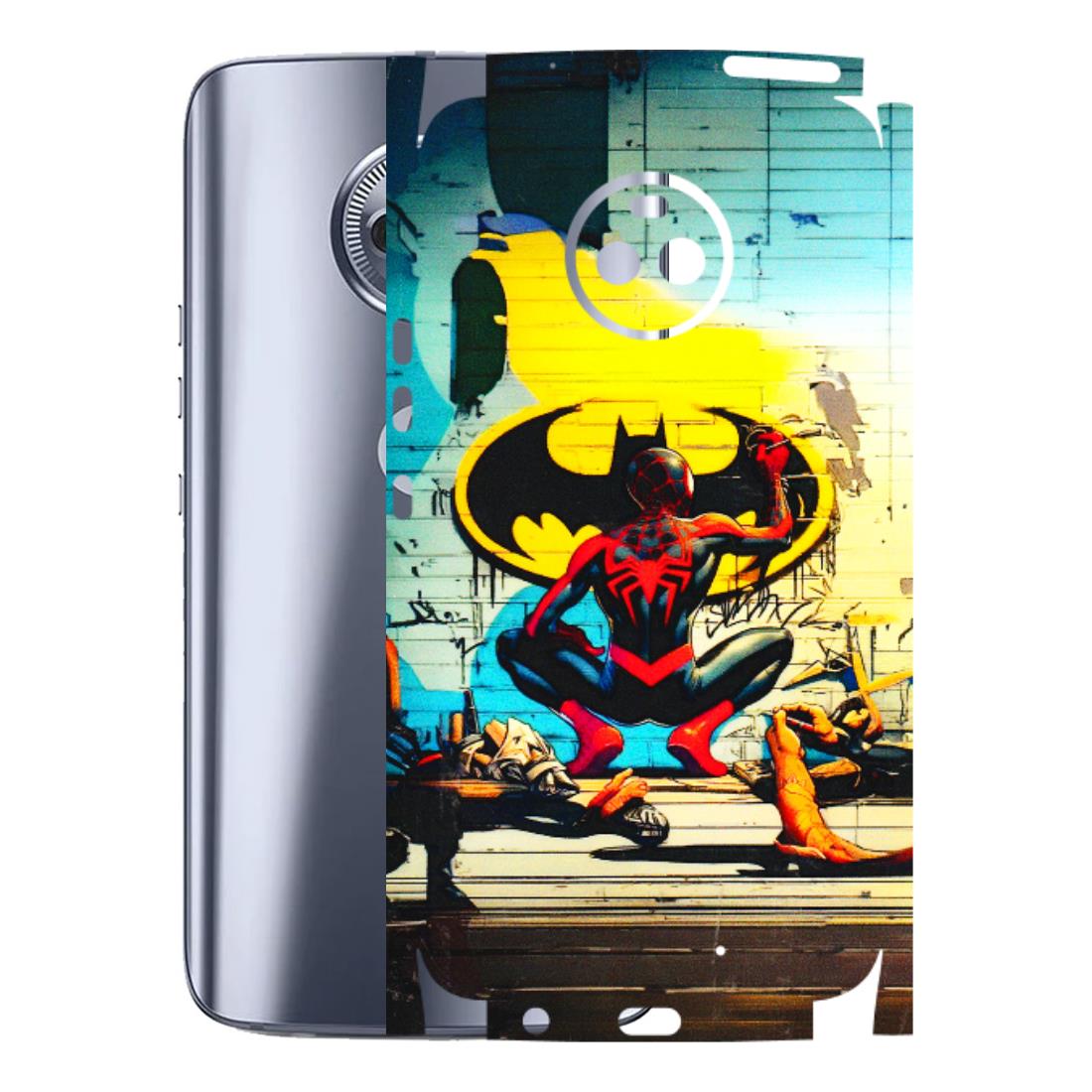 Motorola Phone Skins (All Models) - New Spiderman Bat Logo - 3D Embossed Finish (L-309) Motorola Moto X4