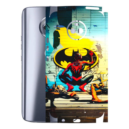 Motorola Phone Skins (All Models) - New Spiderman Bat Logo - 3D Embossed Finish (L-309) Motorola Moto X4