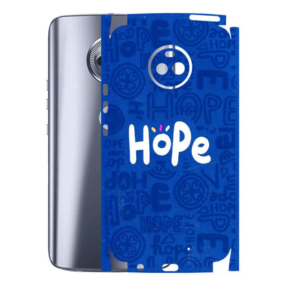 Motorola Phone Skins (All Models) - Hope Doodles Blue - 3D Embossed Finish (L-43) Motorola Moto X4