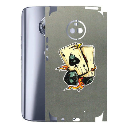 Motorola Phone Skins (All Models) - Grey Cards Of Ace - 3D Embossed Finish (L-77) Motorola Moto X4