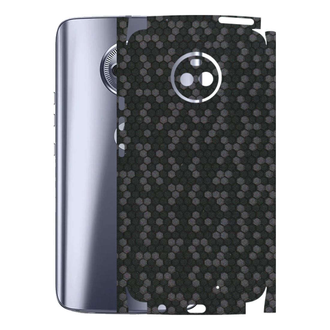 Motorola Phone Skins (All Models) - Black Grey Honeycomb Sober - 3D Embossed Finish (L-85) Motorola Moto X4