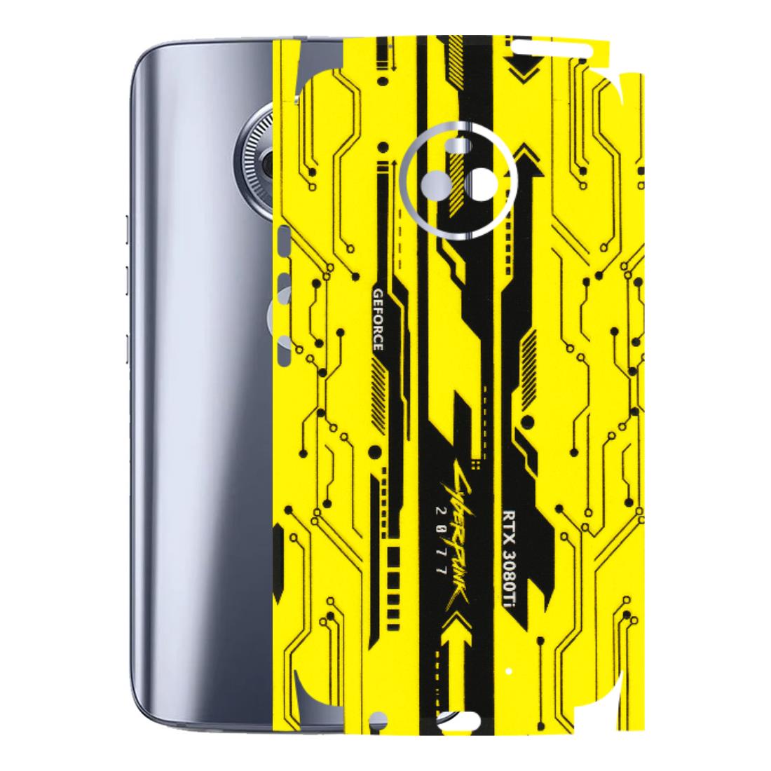Motorola Phone Skins (All Models) - Yellow Cyberpunk - 3D Embossed Finish (L-93) Motorola Moto X4