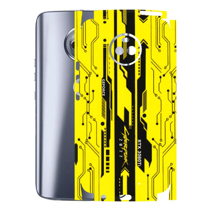 Motorola Phone Skins (All Models) - Yellow Cyberpunk - 3D Embossed Finish (L-93) Motorola Moto X4