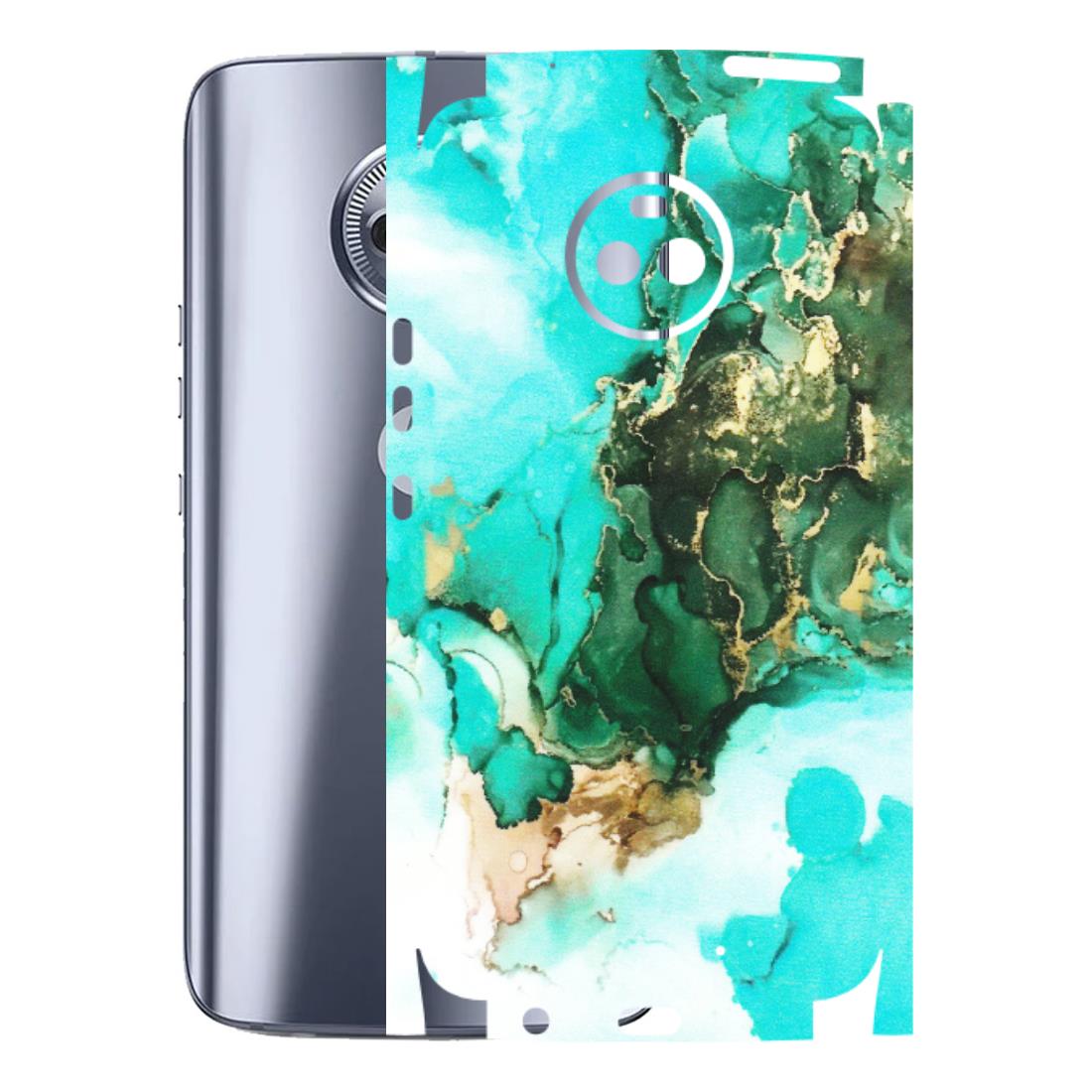 Motorola Phone Skins (All Models) - The Blue Gold Marble - Matte Finish (M-124) Motorola Moto X4