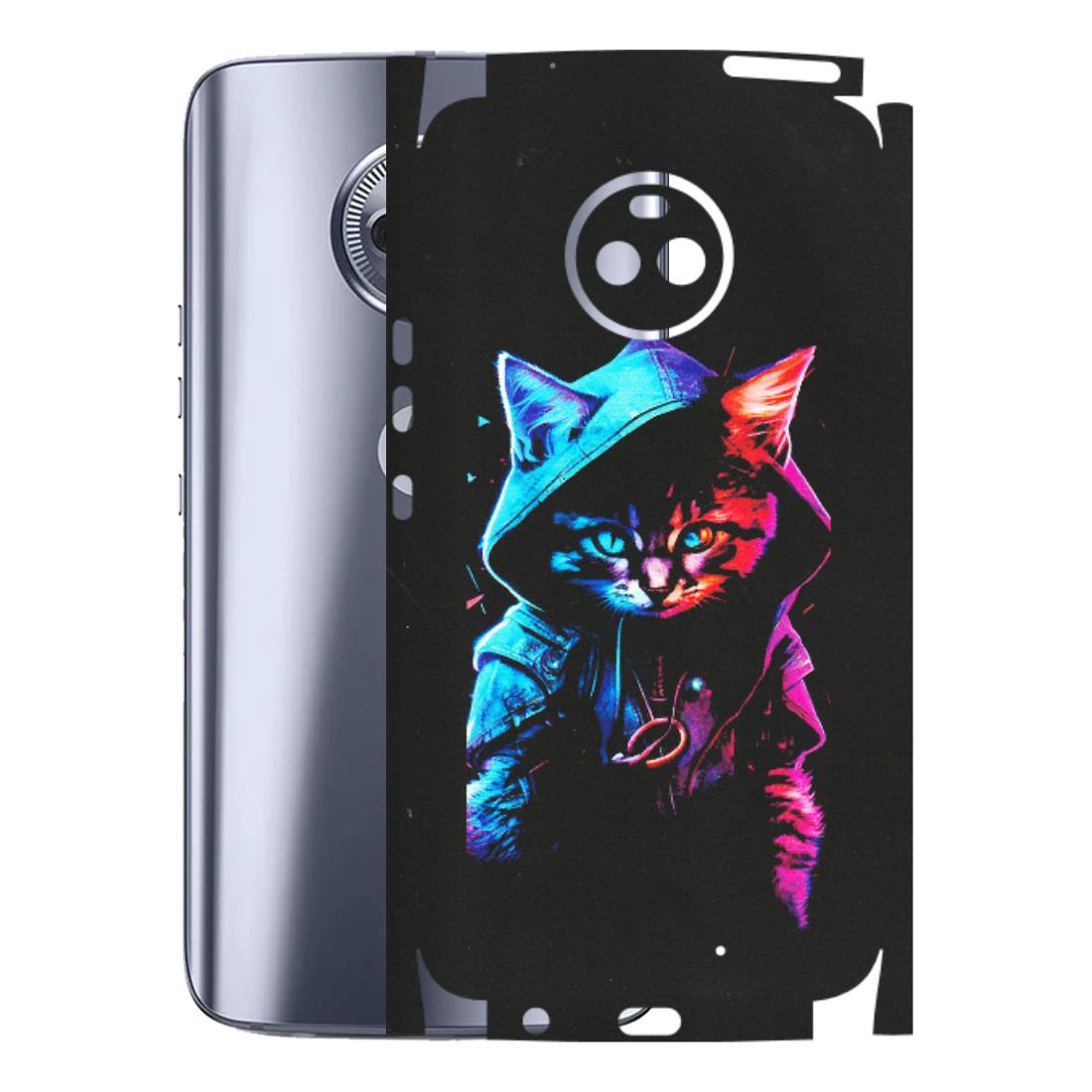 Motorola Phone Skins (All Models) - Cyberpunk Cat - Matte Finish (M-45) Motorola Moto X4