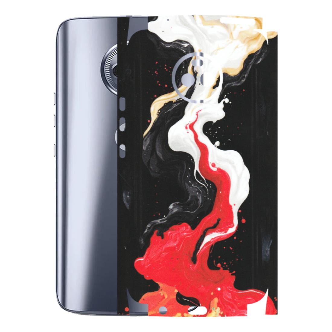 Motorola Phone Skins (All Models) - Black Red White Paint Splash Fusion - Matte Finish (M-56) Motorola Moto X4