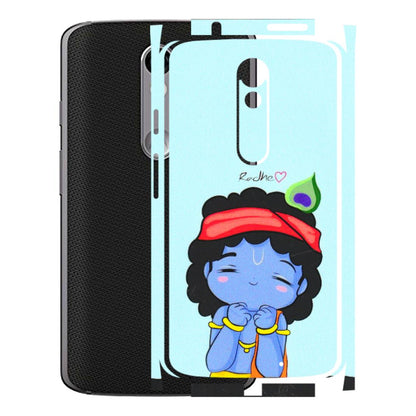 Motorola Phone Skins (All Models) - Radhe Radhe Cute Toon - 3D Embossed Finish (L-05) Motorola Moto X Force