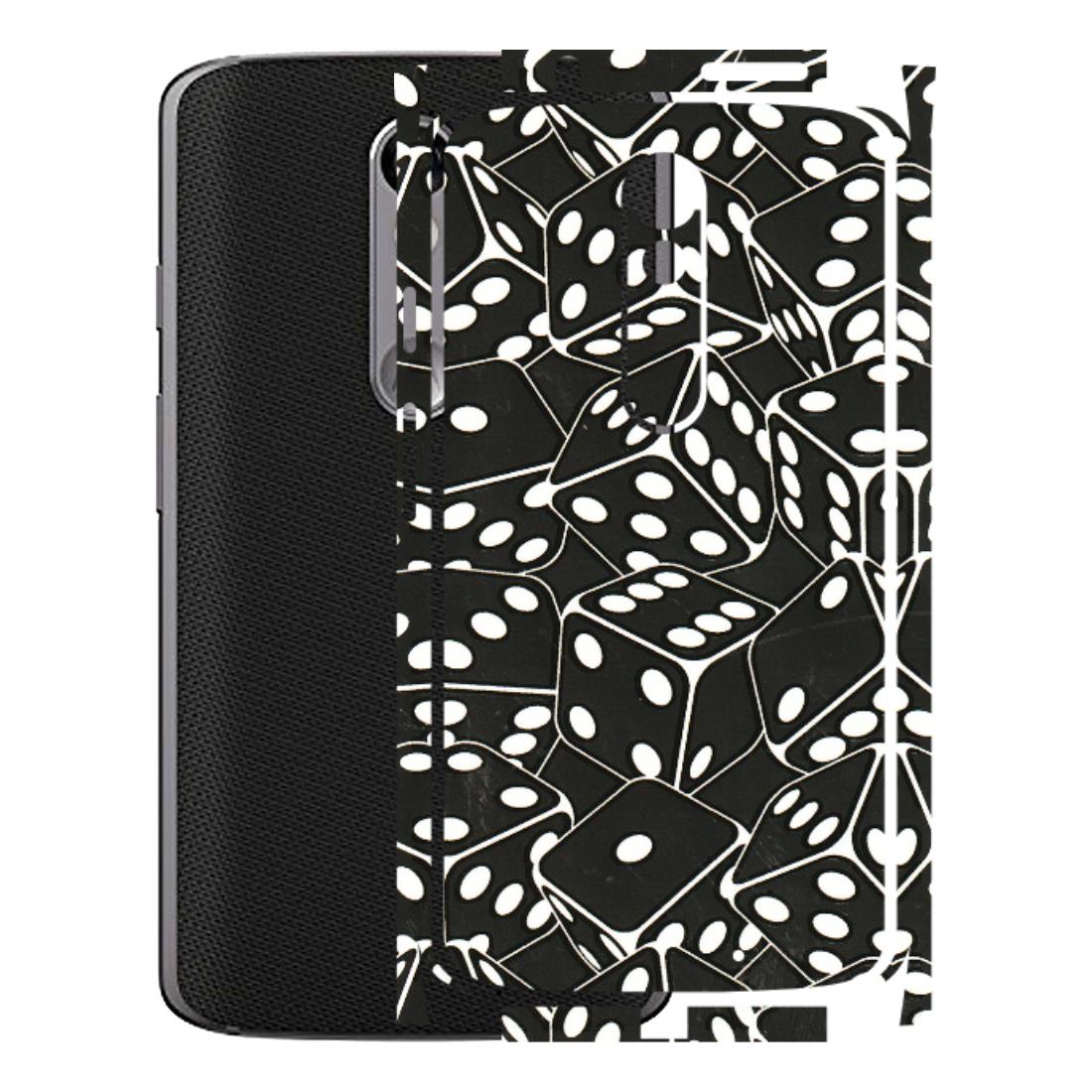 Motorola Phone Skins (All Models) - Big Black Dices - 3D Embossed Finish (L-106) Motorola Moto X Force