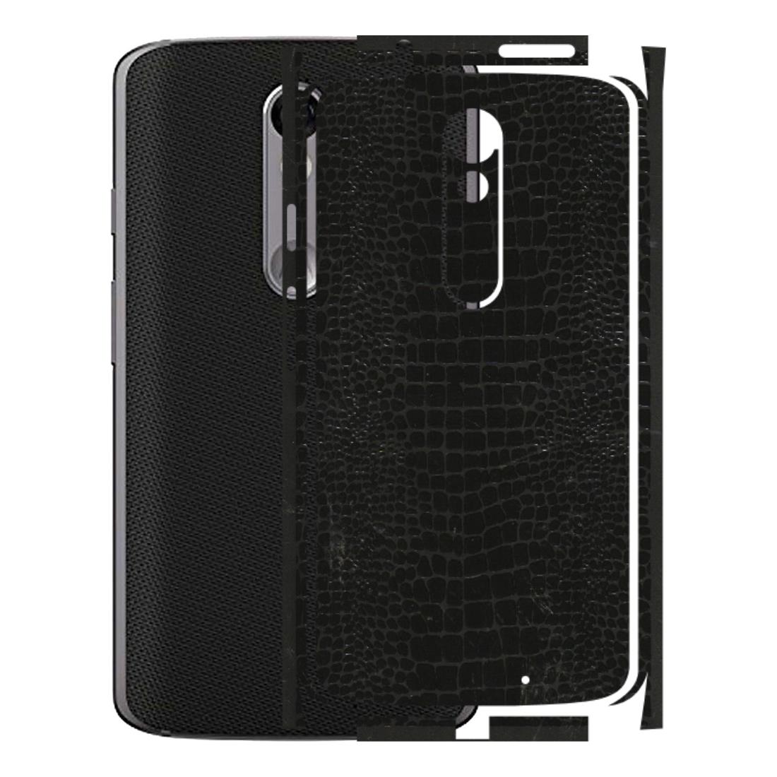 Motorola Phone Skins (All Models) - Snake Leather Black - 3D Embossed Finish (L-107) Motorola Moto X Force