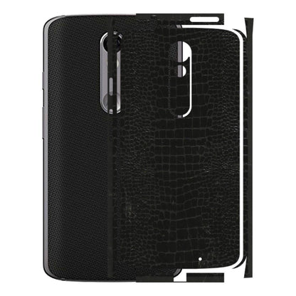 Motorola Phone Skins (All Models) - Snake Leather Black - 3D Embossed Finish (L-107) Motorola Moto X Force