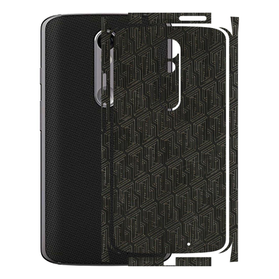 Motorola Phone Skins (All Models) - Black Abstract Pattern - 3D Embossed Finish (L-117) Motorola Moto X Force