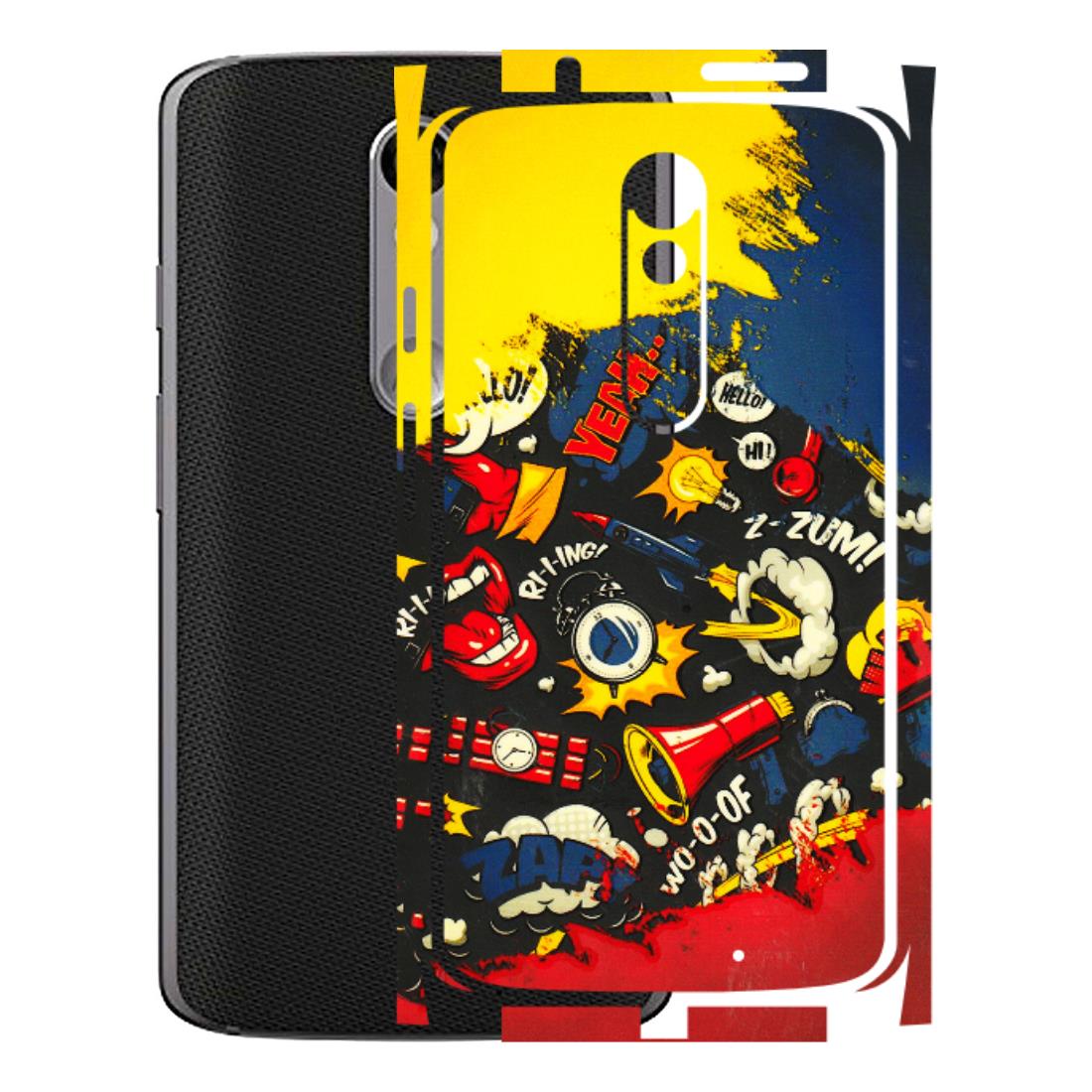 Motorola Phone Skins (All Models) - Pacific Doodle Art - 3D Embossed Finish (L-120) Motorola Moto X Force