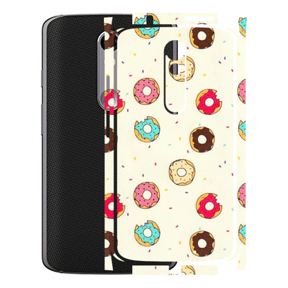 Motorola Phone Skins (All Models) - Mini Donuts Doodle Art - 3D Embossed Finish (L-122) Motorola Moto X Force