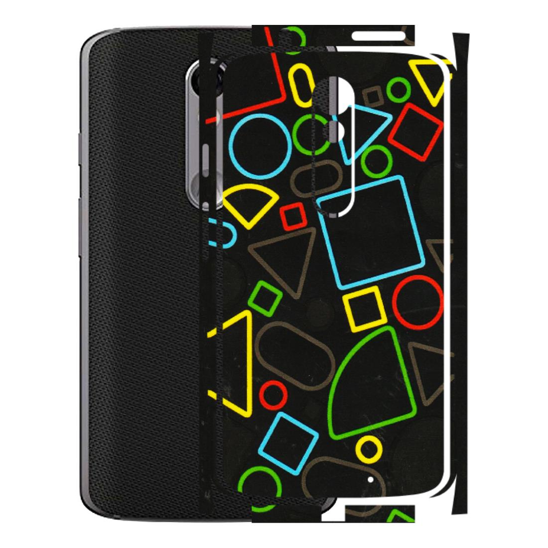 Motorola Phone Skins (All Models) - Black Shapes - 3D Embossed Finish (L-131) Motorola Moto X Force